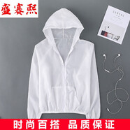 盛賽熙短外套衣女短款夏季薄款韓版短外套薄透氣速干服 白色 均碼（75-130斤）