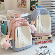 威納登兒童雙肩包女小學(xué)生輕便補課研學(xué)書(shū)包戶(hù)外旅游出行撞色可愛(ài)小背包 粉色小號(不帶掛件）