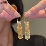 蘭卉銘925銀針金色長(cháng)款流蘇氣質(zhì)耳環(huán)個(gè)性小眾設計高級感百搭時(shí)尚飾品女 金色流蘇耳環(huán)