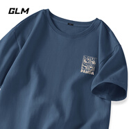 GLM男生短袖t恤純棉半袖上衣夏季正肩設計感潮牌體恤