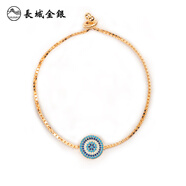 長(cháng)城925銀手鏈[深藍之眸]鑲石銀鍍金銀首飾送女友老婆情人節生日禮物