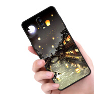 夢逸軒適用OPPO R17磨砂PBEM00手機(jī)套R(shí)I7硅膠全包邊防摔軟保護(hù)殼男女情侶時(shí)尚ins手機(jī)殼 月夜河景（簡約單殼款）XW 