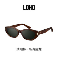 眼鏡生活（LOHO）偏光復古貓眼男高級感開(kāi)車(chē)專(zhuān)用窄框墨鏡女防曬太陽(yáng)鏡吸睛護目鏡