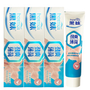 黑妹牙膏小蘇打潔白牙齒減輕牙漬薄荷龍井茶清新口氣減少異味牙菌斑 勁爽薄荷200gX3
