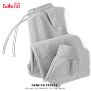 班尼路（Baleno）重磅螺紋收腳褲子女春秋季2025年寬松休閑百搭通勤運(yùn)動(dòng)束腳衛(wèi)褲 