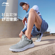 李寧（LI-NING）男鞋運動鞋男秋季新款學(xué)生透氣網(wǎng)面舒適跑鞋輕便減震回彈跑步鞋 淺煙灰石涅灰-3 39