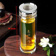 盛公滿(mǎn) 加厚雙層玻璃杯男女便攜泡茶杯子大容量水杯水晶保溫杯喝水杯 高山流水 中號水晶加厚底