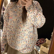 GCYXX女裝秋裝新款2024年毛衣慵懶風(fēng)秋冬彩虹點(diǎn)點(diǎn)針織毛衣女復(fù)古趣味撞 彩點(diǎn)毛衣（商場質(zhì)版） M 建議95-110斤