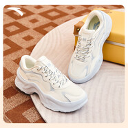 安踏（ANTA）女鞋季運動(dòng)鞋女2025新款網(wǎng)面透氣減震耐磨跑步鞋輕便休閑鞋子女 象牙白/淺霧灰/療愈灰-4 35.5