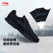 李寧（LI-NING）跑鞋男鞋運動鞋春秋款透氣舒適跑步鞋輕質(zhì)百搭運動休閑鞋子 黑色（網(wǎng)面）009-4 40