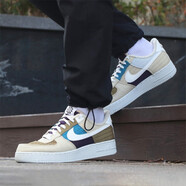耐克（NIKE）板鞋男鞋夏季AF1空軍一號AIRFORCE1運動鞋時尚百搭舒適輕便休閑鞋  DC8744-301卡其色拼接/加絨 40.5