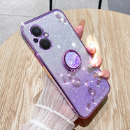 羅璐鷗 OPPO A96手機(jī)殼女款軟殼硅膠殼a96外殼PFUM10防摔指環(huán)支架全包保護(hù)套水鉆漸變閃粉 【漸變丁香紫】+指環(huán)支架+全屏鋼化膜 OPPO A96