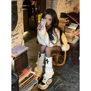 蕭遇（XIAOYU）2025年春秋冬季新款女士套裝長(zhǎng)袖連衣裙小個(gè)子穿搭一整套時(shí)尚衣服 米白色三件套 均碼 80-125斤