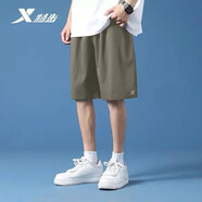 特步（XTEP） 運(yùn)動(dòng)褲短褲男褲子夏季男士休閑中褲跑步服黑色速干短褲五分褲男 椰樹棕 L /175【現(xiàn)貨速發(fā)】
