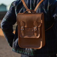 The Cambridge Satchel Company英國劍橋包Portrait雙肩包 極簡雙肩包 男女書包商務雙肩背包 大號14寸復古色