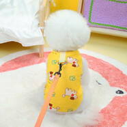 嬉皮狗（hipidog） 狗狗衣服秋冬季泰迪衣服小型犬保暖打底衫防掉毛比熊幼犬衣服 黃色小狗絨衣 M (建議體重6-8斤)