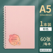 得力（deli） 線(xiàn)圈本筆記本子日記本簡(jiǎn)約大學(xué)生考研練習本螺旋本大號加厚筆記本本子記事本錯題摘抄 A5【1本裝】果凍粉色（共120頁(yè)）