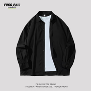 Foss Phil長(cháng)袖襯衫男士春夏季港風(fēng)休閑襯衣打底衫外套冰絲薄款7304黑色2XL