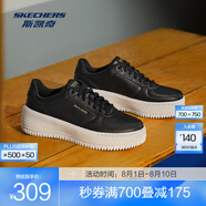 斯凱奇（Skechers）2025春夏新品女款運動(dòng)鞋輕質(zhì)吸震板鞋透氣持久回彈 黑色/BLK 39