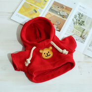 20厘米娃衣娃娃公仔毛絨玩具換衣服Q版棉花娃娃衣服換裝配件 紅色小熊衛衣 適合15cm 20cm棉花娃娃