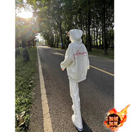 棉致美式連帽衛衣男春秋冬季新款寬松潮流加絨加厚外套男學(xué)生百搭上衣 LM114灰色【加絨高品質(zhì)】25 XL 120-140斤