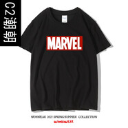 C2潮朝漫威十周年紀(jì)念T恤marvel動(dòng)漫短袖周邊衣服復(fù)仇者聯(lián)盟復(fù)聯(lián)4短袖男 黑色（MV紅底） M 95-115斤左右