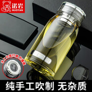 諾巖諾巖玻璃杯加厚簡(jiǎn)約時(shí)尚透明單層水杯高硼硅玻璃大容量水杯大肚杯 菱形水晶玻璃蓋500ml+濾網(wǎng)