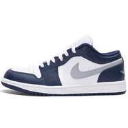 耐克（NIKE）【潮】Air Jordan aj1板鞋男女情侶款低幫透氣休閑輕便運動籃球鞋 553560/553558-141 午夜藍 35.5