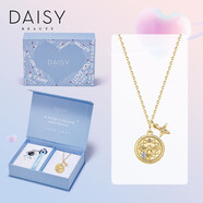 DAISY BEAUTY【趙今麥同款】硬幣項鏈女銀鎖骨鏈小眾輕奢頸鏈七夕生日禮物 金幣蜜蜂項鏈（表白禮盒）