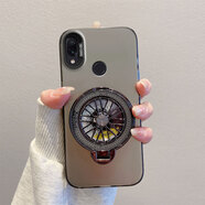 韓菲琪小米紅米Note7手機殼Redmi Note7Pro保護套彩銀鐳射簡(jiǎn)約電鍍光感磨砂5G男女軟邊硅膠大孔防摔外殼 【彩銀殼】黑色+陀螺支架 紅米Note7