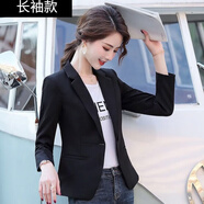 慕雪辭網(wǎng)紅小西裝外套女裝2023氣質(zhì)修身時(shí)尚春夏薄款小個(gè)子小西服上衣黑 221黑色 長(zhǎng)袖 單層 M 90-100斤