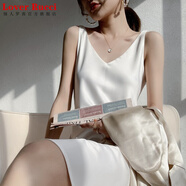 LOVER RUCCI高級感醋酸真絲緞吊帶連衣裙女春夏中長a字打底裙內(nèi)搭夏傘裙大擺 白色粗肩款 M