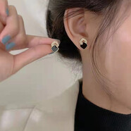 玖維婭貓眼石四葉草耳釘女高級(jí)感輕奢新款925銀耳環(huán)耳飾品送母親送女友 JYD199幾何閃鉆