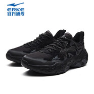 鴻星爾克（ERKE）奇彈輕便運(yùn)動(dòng)鞋男鞋秋季網(wǎng)面透氣跑步鞋紅星軟彈減震慢跑鞋旅游鞋 正黑/碳灰 39