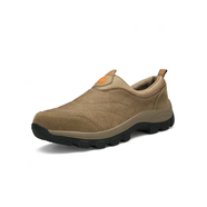 足立健足力健老人鞋男鞋防滑舒適一腳蹬加厚保暖中老年健步鞋爸爸鞋女鞋 P1652棕色 42