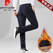 皮爾卡丹（pierre cardin）2024新款加絨加厚燈芯絨男褲子寬松青年秋冬季松緊休閑褲系帶褲子 藏青 加絨 M （建議100-120斤）