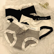 悠曼婭12-15歲少女內褲初中生棉質(zhì)三角褲頭大童女孩日系小清新褲衩女 21款(黑白灰) M 70-100斤