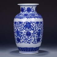 loyo景德鎮花瓶青花瓷擺件瓷器工藝品新中式仿古陶瓷博古架裝飾品瓷瓶 吉祥八寶冬瓜瓶+匠心打造