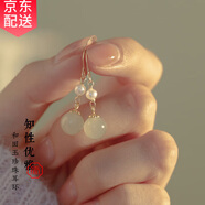 古耐S925純銀和田玉耳環(huán)女2025年新款耳釘禮盒女士教師節禮物送女老師 珍珠和田玉耳墜送女孩浪漫驚喜