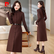 皮爾卡丹（pierre cardin）感毛呢背心連衣裙打底衫兩件套女2025新款秋冬氣質洋氣套裝裙 安哥拉紅 M