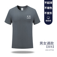 重磅t恤定制印字logo短袖定做圓領(lǐng)純棉班服diy文化衫廣告活動(dòng)宣傳企業(yè)團(tuán)隊(duì)團(tuán)建工衣同學(xué)聚會(huì)服工作服 深灰 L