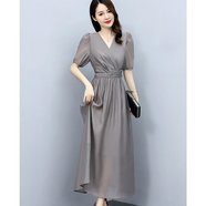 馬克印象高檔輕奢品牌連衣裙女2023夏季新款氣質(zhì)女神范收腰顯瘦法式長(cháng)裙 GJC6263 灰色 2XL （建議135-150斤）