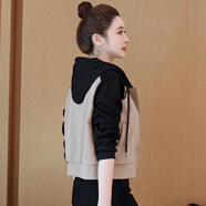 桂雪格春秋季韓版短外套女裝2024新款寬松小個(gè)子短款風(fēng)衣女士小外套上衣 黑色 L （105-115斤）