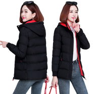 啄木鳥(niǎo)棉服女2023新款冬季棉衣女加絨小棉襖常規短款女士冬裝外套女 黑色 XL 建議110-125斤