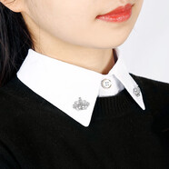 IFSONG毛衣裝飾領(lǐng)假領(lǐng)子女百搭假領(lǐng) 打底領(lǐng)子襯衣領(lǐng)秋冬衣領(lǐng) 禮盒裝 尖領(lǐng)銀色皇冠（均碼 80-130斤）