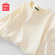 名創(chuàng)優(yōu)品（MINISO）純棉長(zhǎng)袖t恤女2025新款爆款春秋奶白色打底衫上衣休閑寬松體恤衫 奶白(純色) S 155 ( 舒適好搭)