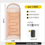 威迪瑞（Wind Tour） 睡袋戶外成人四季通用款大人男加厚防寒車用露營(yíng)午休辦公室被子 淺卡其-1.6kg【春秋款】送收納包