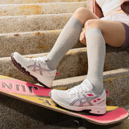 亞瑟士（asics）新品抓地緩沖女跑鞋山地越野鞋GEL-VENTURE 6 灰色_粉色 37.5