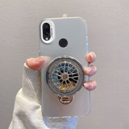 韓菲琪小米紅米Note7手機殼Redmi Note7Pro保護套彩銀鐳射簡(jiǎn)約電鍍光感磨砂5G男女軟邊硅膠大孔防摔外殼 【彩銀殼】銀色+陀螺支架 紅米Note7