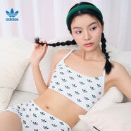 ADIDAS阿迪達(dá)斯官方天絲棉少女三葉草大胸顯小無(wú)痕睡眠文胸內(nèi)衣褲 綠色三葉草 M